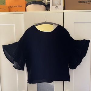 🖤 Black Velvet Flutter Sleeve Top 🖤